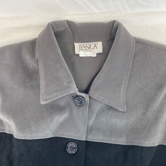 Jessica Petites Collared Blazer Jacket Black Grey Women’s Size 10P - Picture 7 of 14